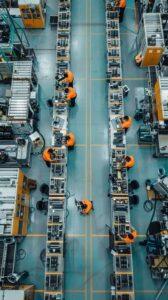 خط تولید صنعتی مدرن در کارخانه